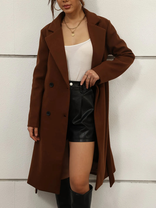 Double-Breasted Wool-Blend Coat