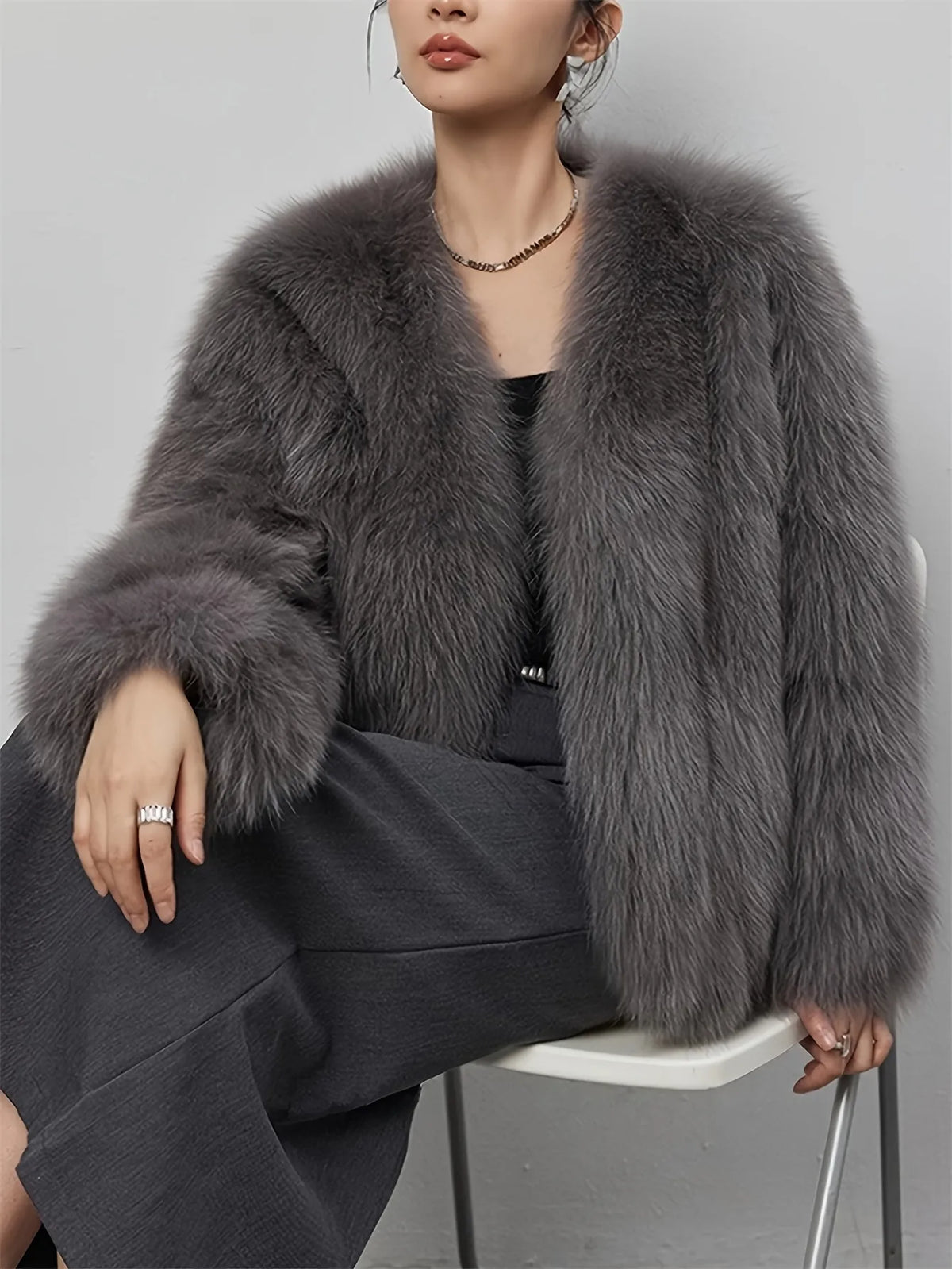 Faux Fur Cropped Jacket