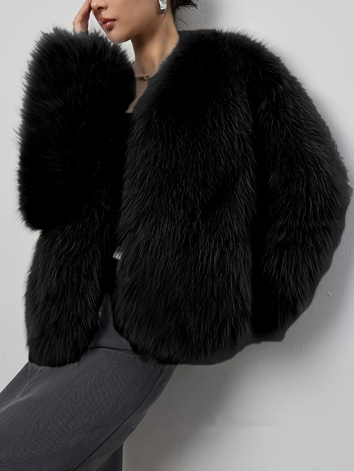 Faux Fur Cropped Jacket