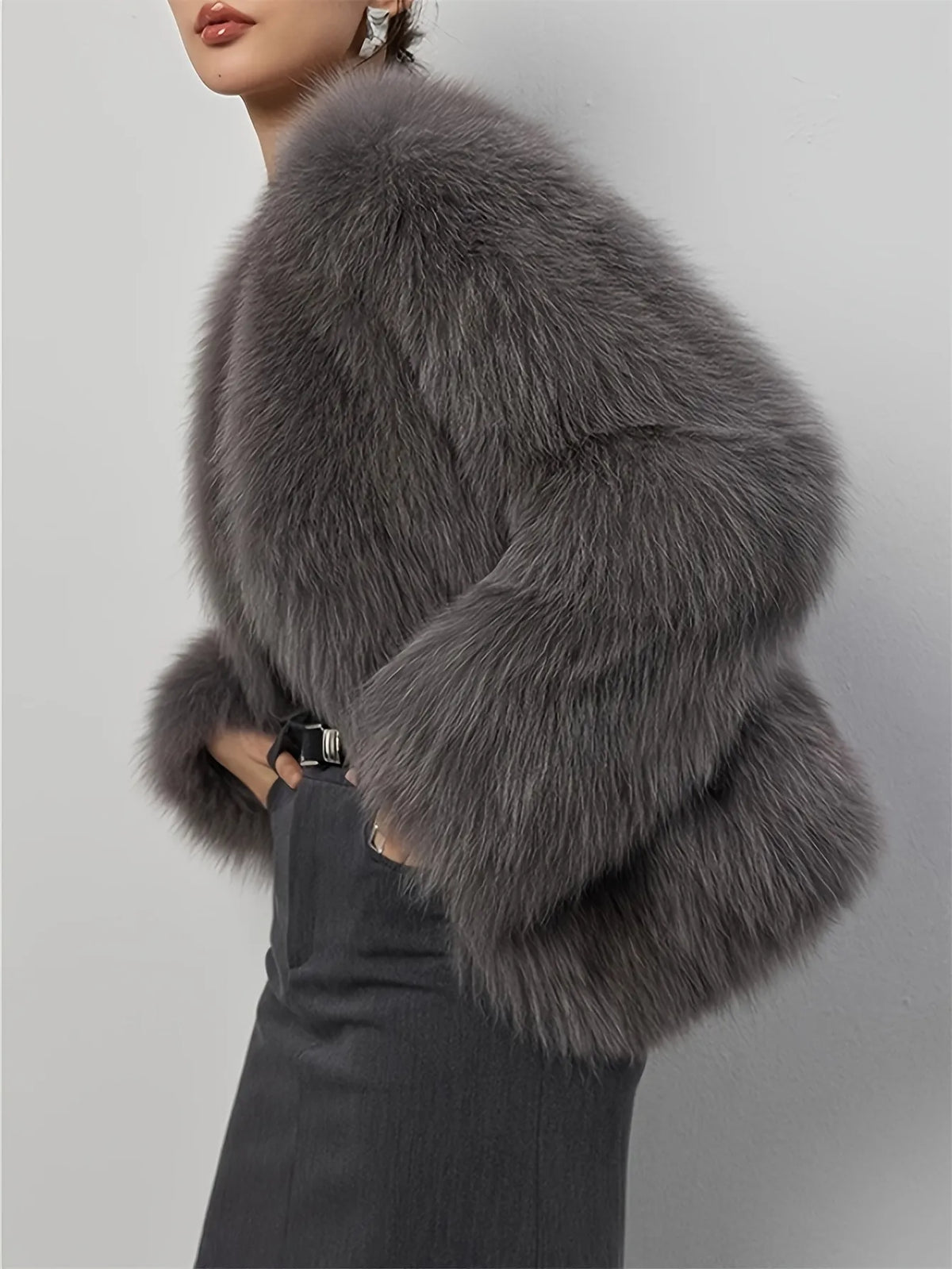 Faux Fur Cropped Jacket