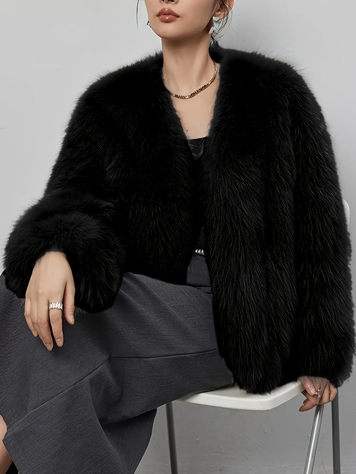 Faux Fur Cropped Jacket