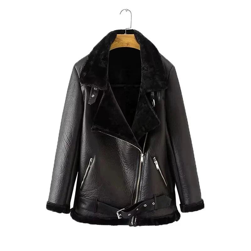 Faux Shearling Aviator Jacket