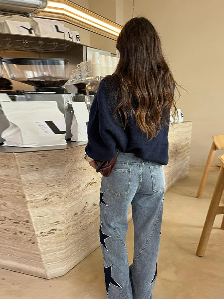 Star-Stitch Straight Jeans — Where Art Meets Everyday Elegance