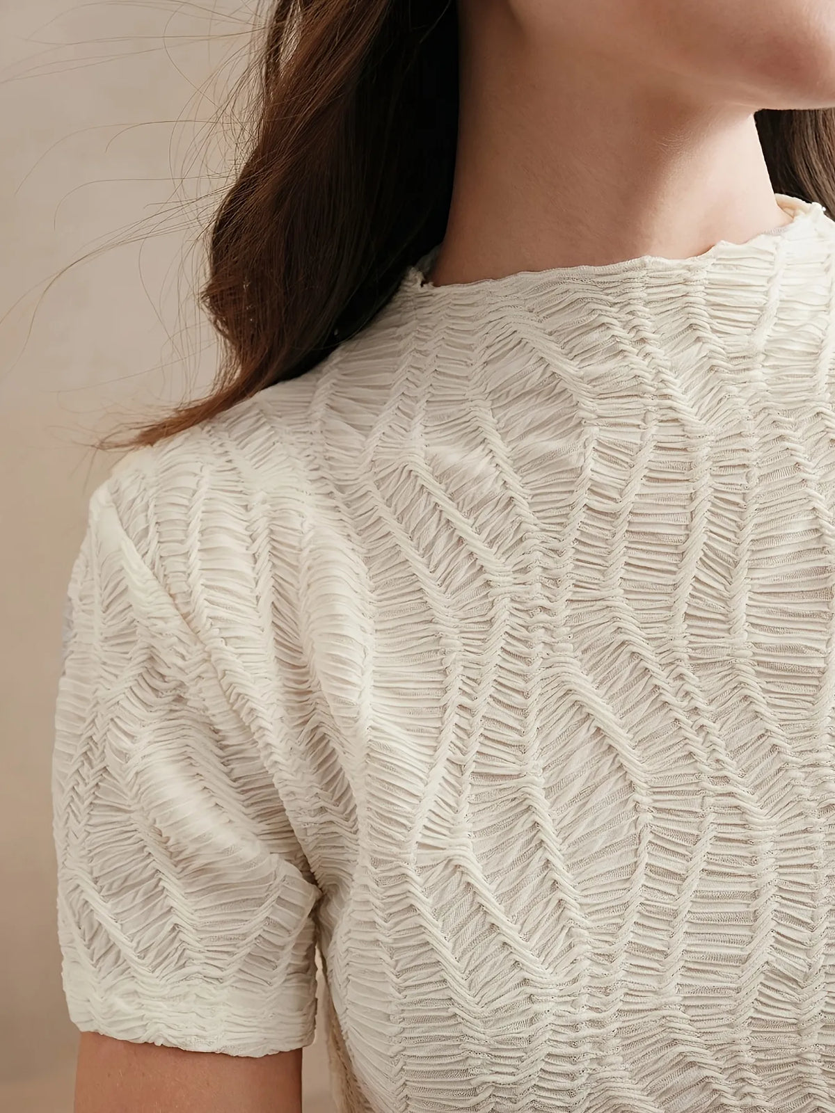 Textured Short-Sleeve Top