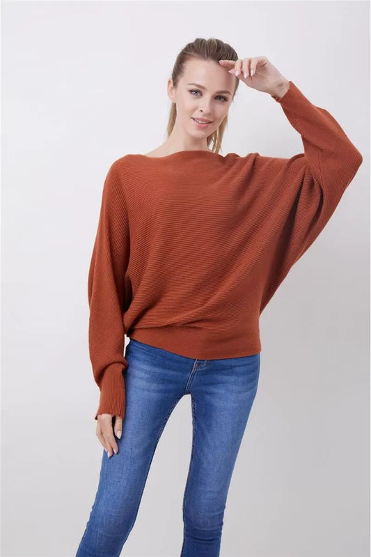 Women’s Wide Neck Relaxed Knit Jumper