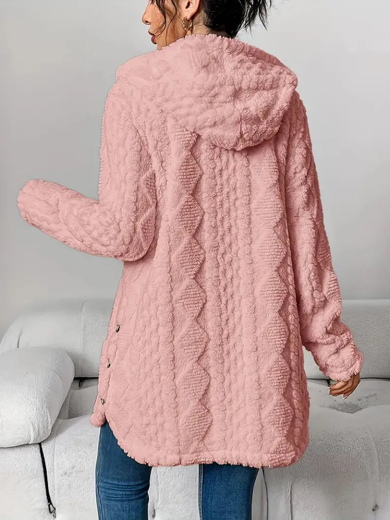 Jacquard Wool Blend Longline Cardigan